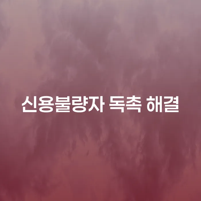 신용불량자, 독촉에서 벗어날 수 있는 방법은 무엇일까요?