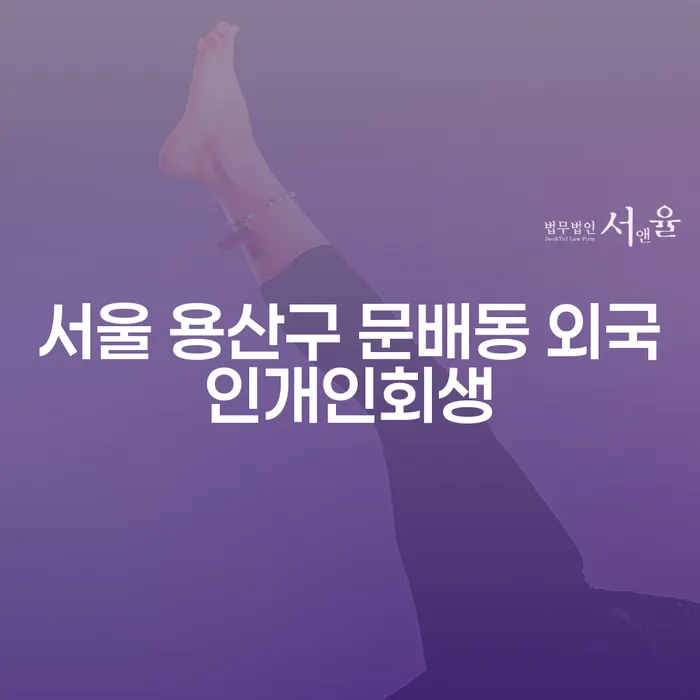 서울 용산구 문배동에서 외국인도 개인회생을 신청할 수 있을까요?